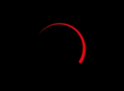 A motionless red arc on a black background