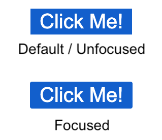 A blue button in default and focused states almost impossible to distinguish